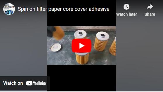 Girar no adesivo da tampa do núcleo de papel de filtro